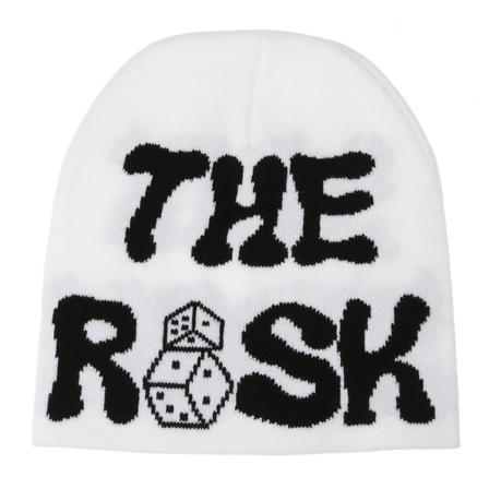 Stickad mössa med bokstavstryck Y2k Vinter Höst Varma Mössa Beanie A