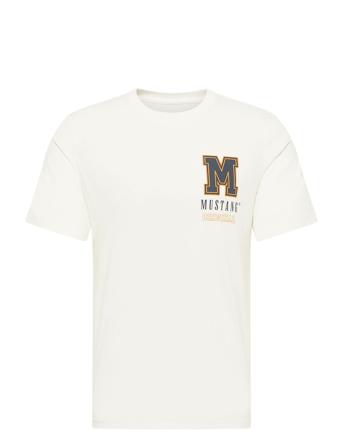 Style Alex C Print T-shirts Short-sleeved Hvit MUSTANG*Betinget Tilbud