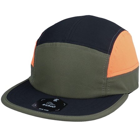 Kumo - Groen 5panel Cap - Cloudfit Olive/Black/Orange 5-Panel @ Hatstore