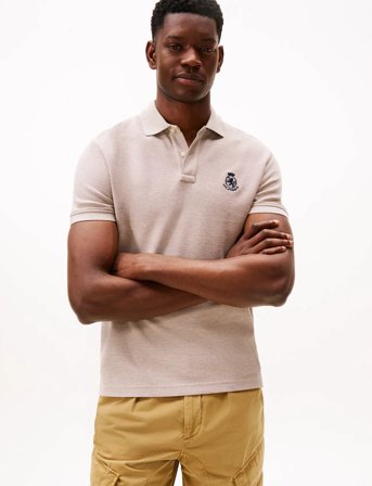 Tommy Hilfiger Heather Crest Reg Polo - Beige - M