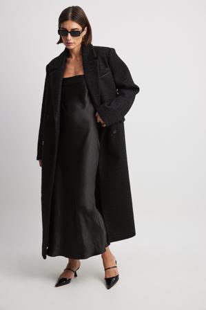 NA-KD Manteau long coupe droite - Manteaux - Noir - EU 32