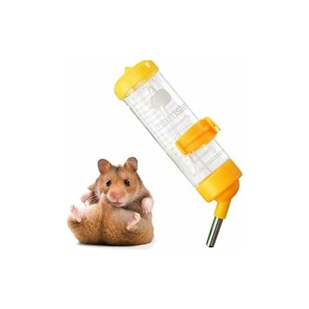 Drickflaska Plast Vatten Dispenser för Kanin Hamster Smådjur gul