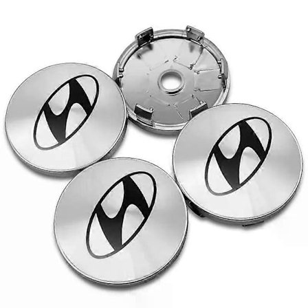 4 stk. Bilhjul Center Navkapsler Emblem Klistermærker kompatible til Hyundai I10 I20 I30 I40 Azera Accent Creta Elantra Fe Getz Tucson Tilbehør