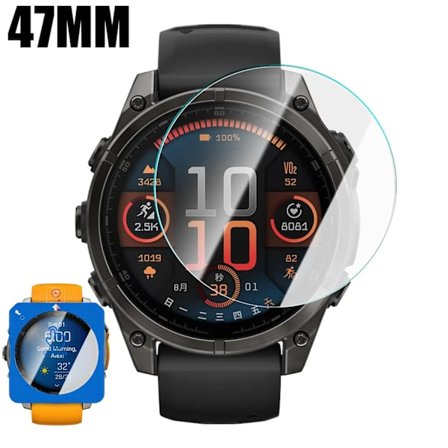 1-5 st Enkel Installation Härdat Glas kompatibelt Garmin Fenix 8 43mm 47mm 51mm Skärmskydd med Positioneringsfilmskit kompatibelt Fenix8