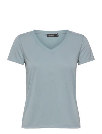 Slcolumbine V-Neck Ss T-shirts & Tops Short-sleeved Sininen Soaked In Luxury
