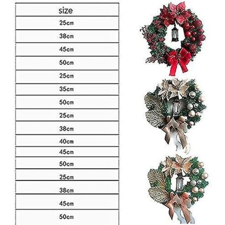 25 cm Utendørs Julekrans Kunstig Krans