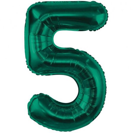 Sifferballong Grön 85cm "0-9" Numero 5