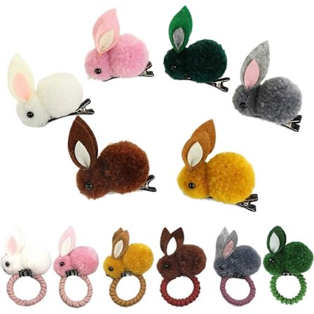 Kanin Pannband Billiga Kaninhårnålar Kaninhår Pannband Kvinnor 6 Kaninhårband Och 6 Hårnålar För Små Flickor Baby Småbarn Barn DIY Frisyr