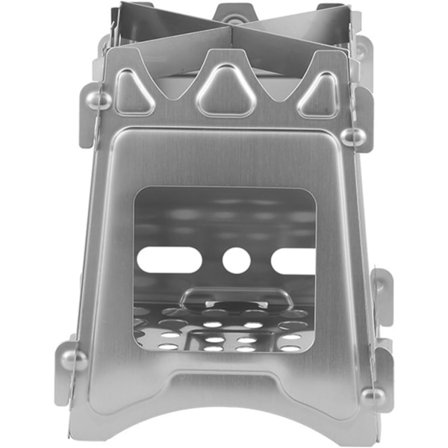 Liten, bærbar vedfyrt campingovn, sammenleggbar campingovn i rustfritt stål