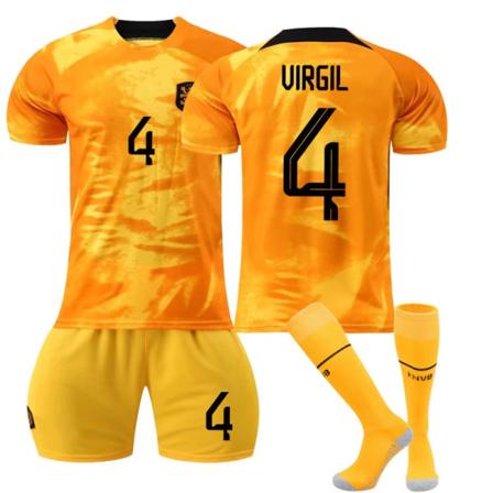 22-23 Nederländerna Home Set #10 #4 #21 T-shirt fotbollsuniform VIRGIL 4 With sock #18