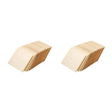 1/2 oavslutade träbitar tomma träsnitt för gör-det-själv 30 pcs Square 2PCS