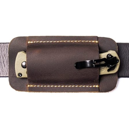 Læder Knivskede, Håndlavet Knivhylster, Horisontal Bæring Læderskede til Bælte, EDC Lommeorganisator til Mænd, Størrelse S, Mørkebrun