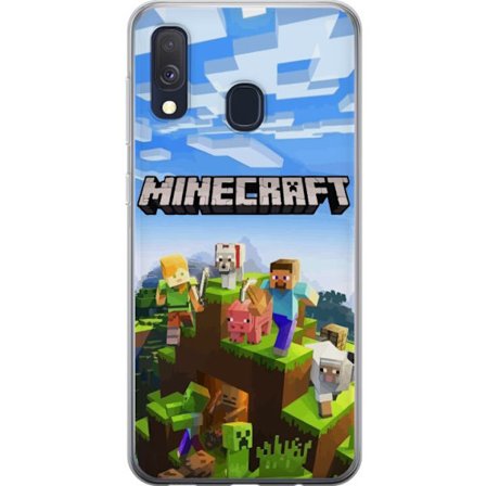 Yhteensopiva Puhelinkuori Samsung Samsung Galaxy A40 Minecraft Creeper lohko pikseli retro peli