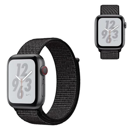 Apple Watch Series 5 40 mm ensfarget nylonarmbånd - Reflekterende Svart