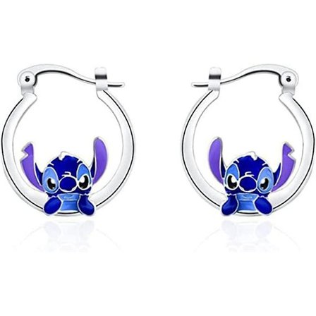 Ohana betyder familie Stitch øreringe, Stitch Hoop øreringe, Stitch jule øreringe smykker til piger kvinder