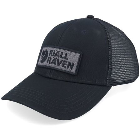Fjällräven - Svart trucker Keps - Box Logo Långtradarkeps Black Trucker @ Hatstore