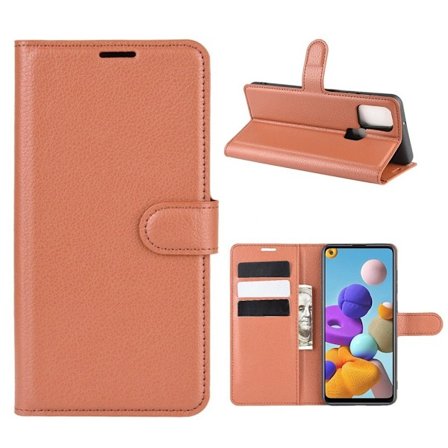 Classic Samsung Galaxy A21s kotelot - Ruskea