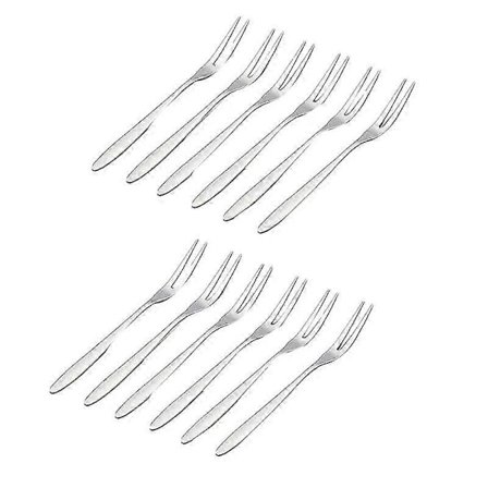 12 st Dessertgafflar, 5,1 tum rostfritt stål Mini Sallad Fruktgaffel Smakgafflar Gaffel