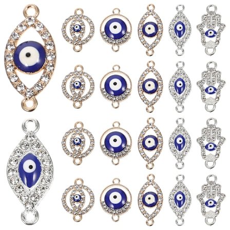 20 st Hantverk Evil Eye Charm DIY Hängande Evil Eye Connectors för smycken att göra fynd Onda ögat presenter