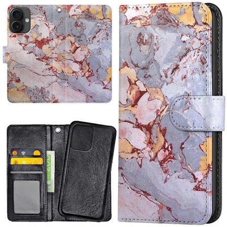 iPhone 16 - Plånboksfodral/Skal Marmor