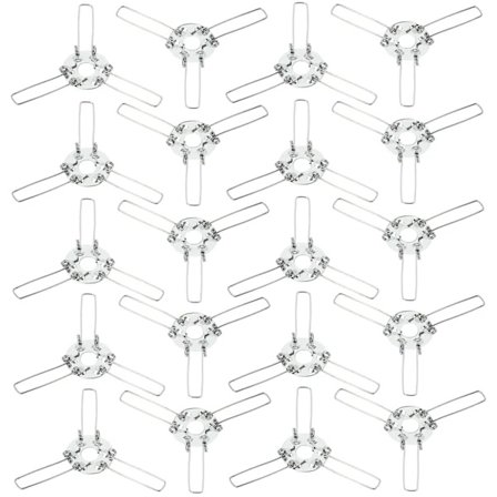 {PL}20 st Lampskärmshållare Ljusskydd Fjäderklämmor Lampskärm Fixator Tillbehör Silver 9.00X9.00X0.10CM