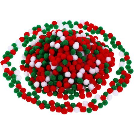 600 kappaletta joulupompoms pörröiset pom pom pallot mini craft pompoms joulu DIY juhla koristeet (punainen, vihreä ja valkoinen)