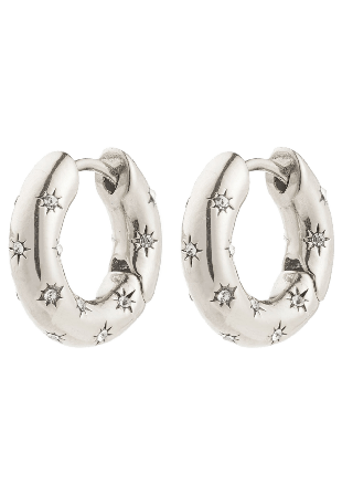 Pilgrim Nevaeh Hoops Silver-Plated Smycken & klockor Dam Silver ONESIZE