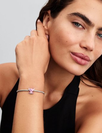 Pandora Disney Angel Sterling Silver Charm With Purple And Pink Enamel - Silver - ONE SIZE