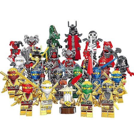 Ninjago minihahmot, 24 kpl, Kai Jay Sensei Wu Master, uudet rakennuspalikat, lelu 2025 (Fww)