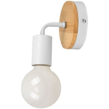 Moderni luova puinen vintage taottu rauta seinävalaisin valkoinen