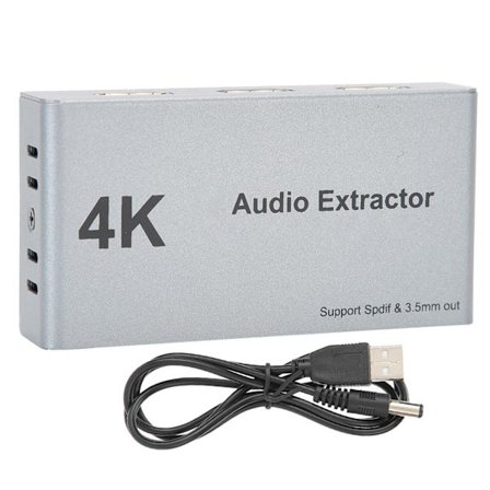 HDMI Audio Extractor 2 in 1 Ut 4K 30Hz HDMI till HDMI Optisk SPDIF 3.5mm