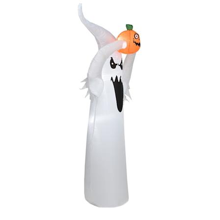1,8 m lysande vit spöklitet spöke som håller pumpa leksak uppblåsbar modell dekoration Halloween dekoration tillbehör