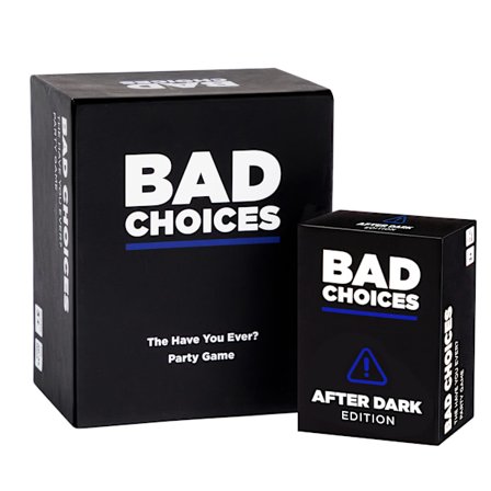 BAD CHOICES Selskapsspill + After Dark Edition Sett - Morsomt kortspill for voksne for venner, morsomme fester og brettspillkvelder med gruppen din