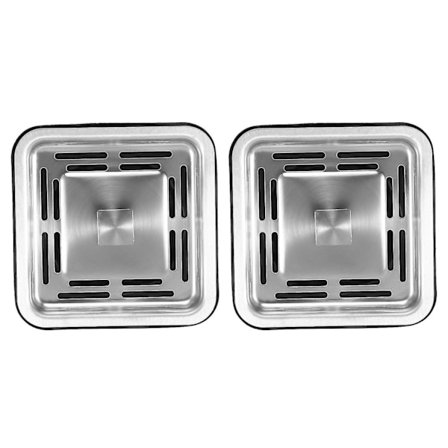 2 stk. firkantet vask sil plugg kjøkkenvask avløpsnett stopper kurv sil avfallsplugg kjøkken App 2025th