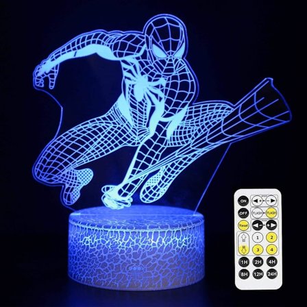 Superhelte 3D natlampe, Spiderman legetøj til drenge, sjove mænd[CH]