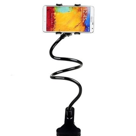 Demarkt Universal 360 graders telefonholder, fleksibel roterende lang arm, svart