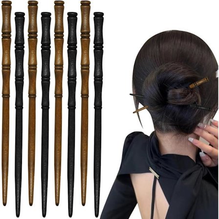 retro hårnåler i tre, bambusformet hårholder, hårnåler i tre