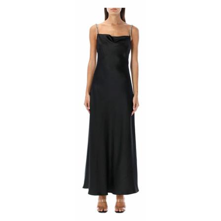 Msgm Maxi Kjole Sort, Dame, Størrelse: 2XS