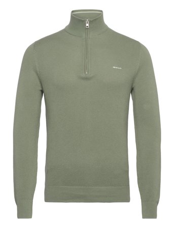 Cotton Pique Half Zip Khaki GANT