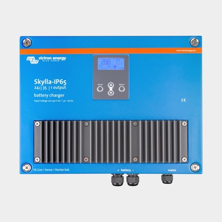 Battery Charger Victron Skylla-IP65, 120 - 240 V, 24 V, 35 A / hour, with 2 outputs, for service bank + starter bank, without charging cable