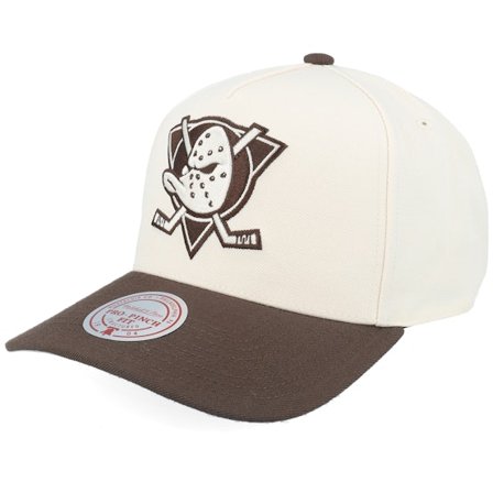 Mitchell & Ness - Beis adjustable Gorra - Anaheim Ducks Fashion 2t Pro Vintage Cream/Brown A-Frame Adjustable @ Hatstore