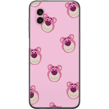 Samsung Galaxy Xcover6 Pro Läpinäkyvä kuori Pink Bear Pattern, jossa on söpöjä karhupäitä vaaleanpunaisella taustalla, hurmaavan värikäs ja