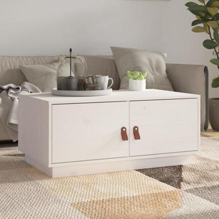 Vidaxl Soffbord Vit 80x50x35 Cm Massiv Furu Vit