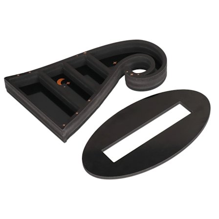 Krystalldisplayhylle i gotisk stil med heksehattedesign, holdbar PVC-steinhylle for soveromskontorbord