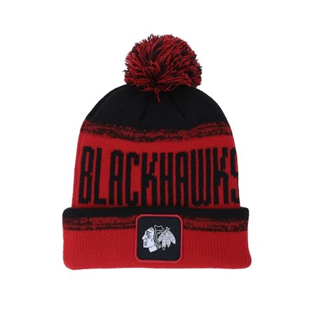 Fanatics - NHL Rouge pom Bonnet - Chicago Blackhawks Thrive Red/Black Pom @ Hatstore