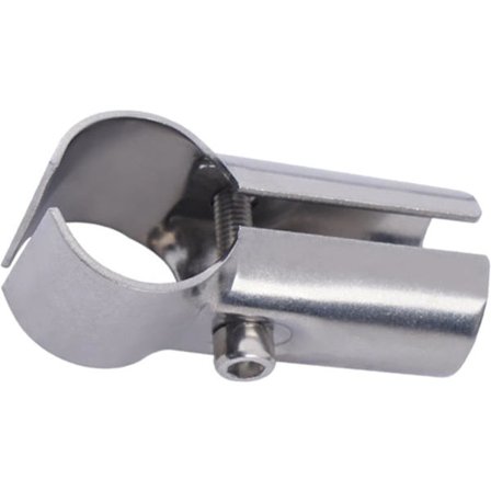 1 stk. Rørkobling i rustfritt stål, rørkoblingsklemme for 25 mm diameter rundt rør, blomsterskjul, rekkverk, sikkerhetsrekkverk, 2-veis