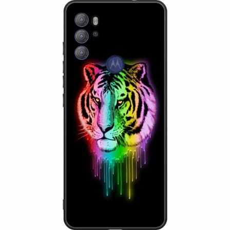 Motorola Moto G60s Svart Skal Neon Tiger