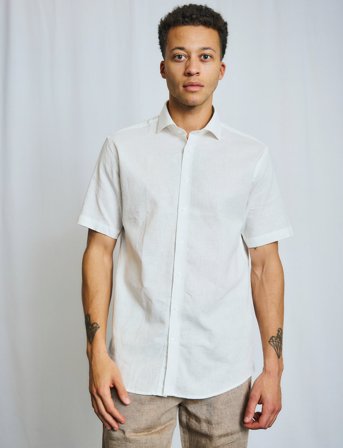 Bruun & Stengade Bs Hauger Casual Modern Fit Shirt - White - S