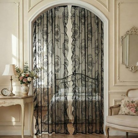 Vihreät pitsiverhot 2 kpl