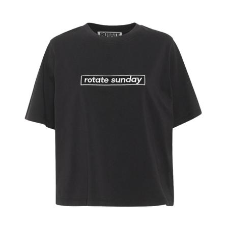 Rotate Birger Christensen, Aster T-Shirt Czarny, Kobieta, Rozmiar: L